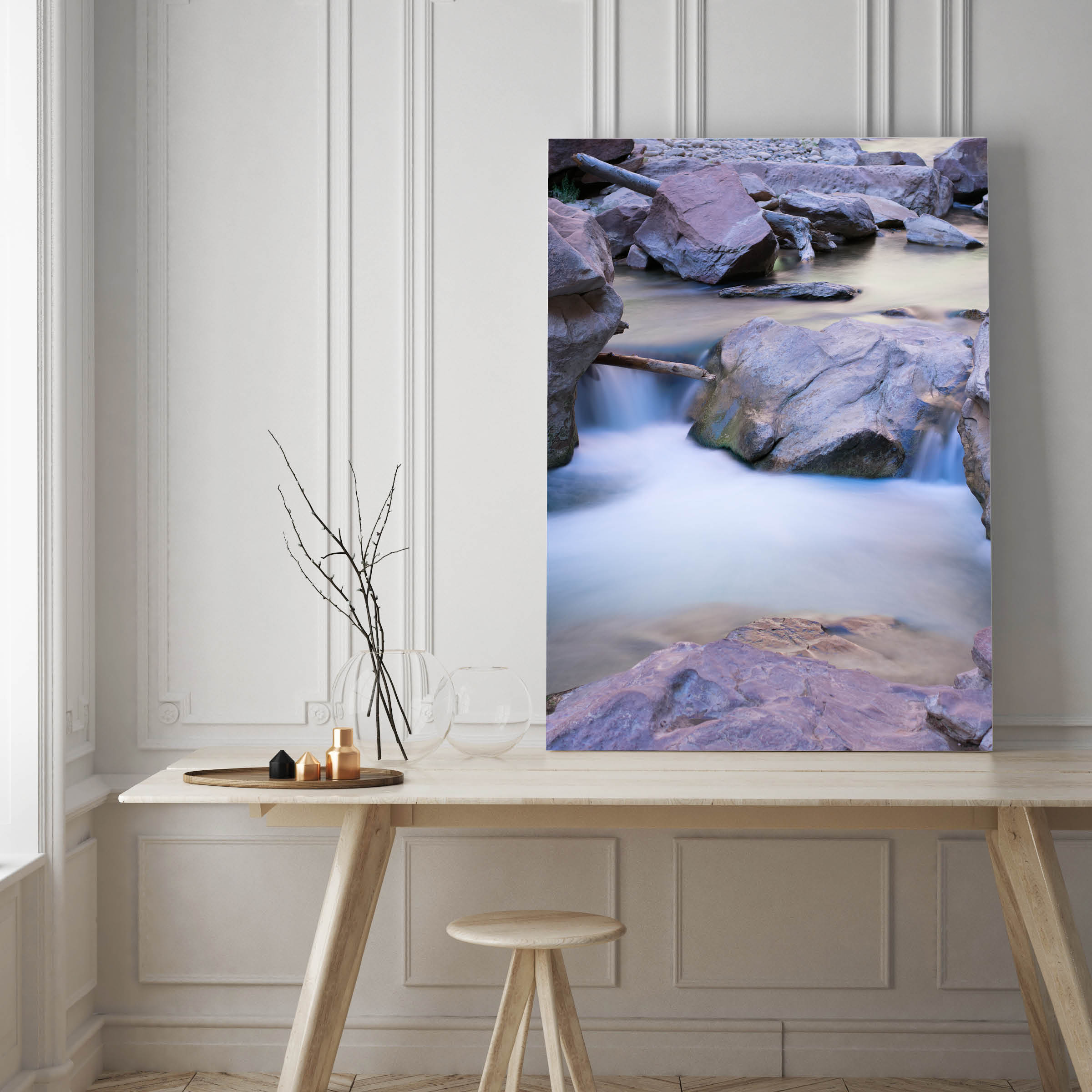 River Rocks Vertical Photograph